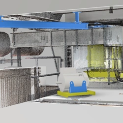 3d scanning and drafting services to remove fan and motor from a power station project