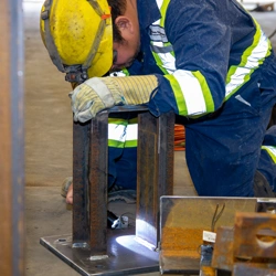 certified inspector doing visual weld inspection project