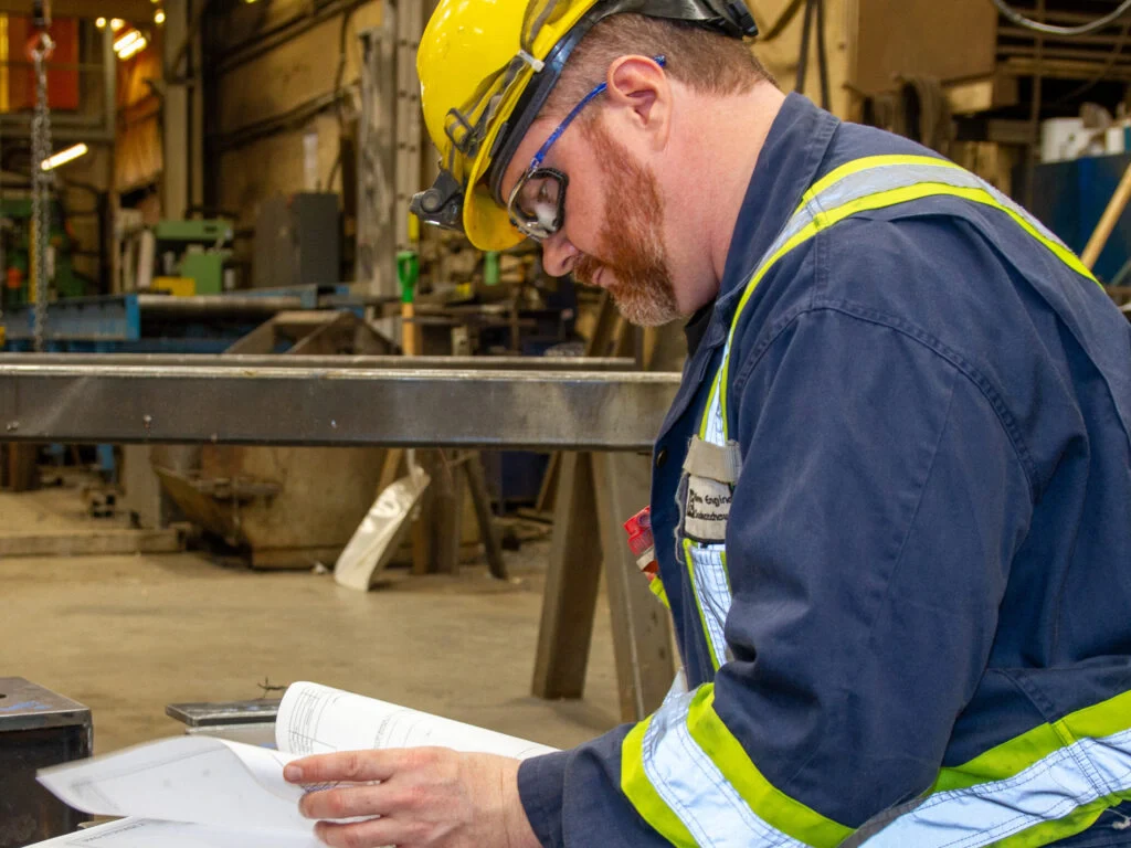 engineer checking structural inspection report