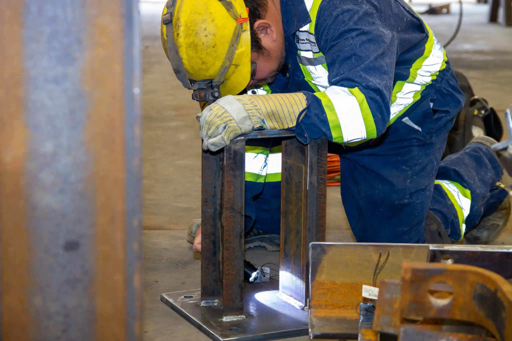 engineer doing visual weld inspection